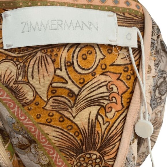 Zimmermann Chintz Billow Mini Dress Floral Crochet Long Sleeves Multi AU 0, US 4 - Picture 7 of 13